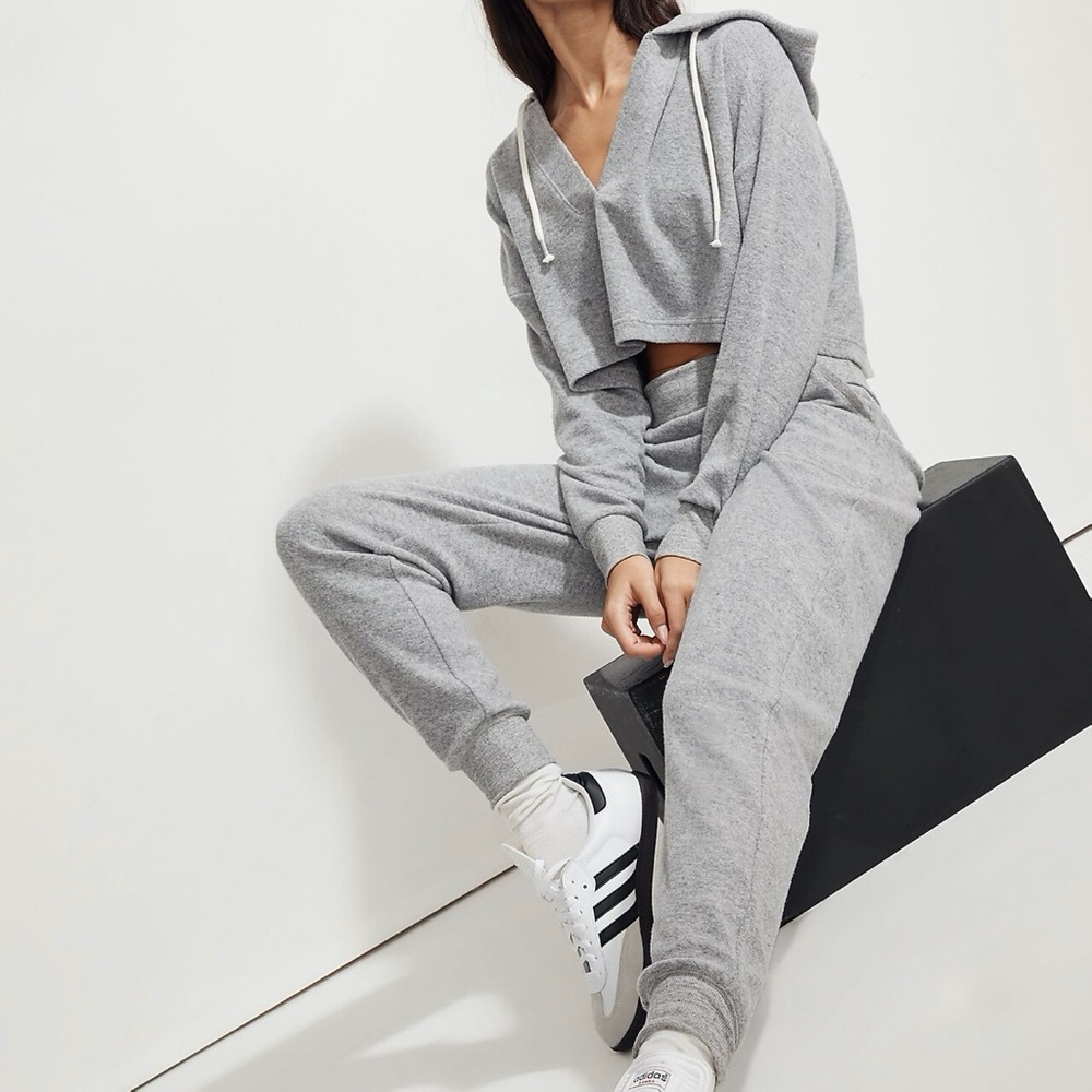 Madewell | Brushed Drawstring Cropped Hoodie Sweatshirt